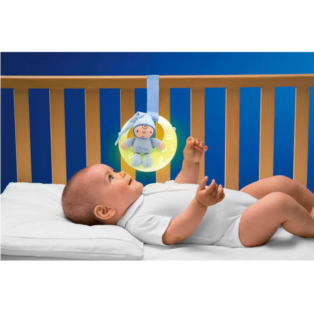 Chicco GoodNight Moon Night Light & Musical Cot Toy – Blue