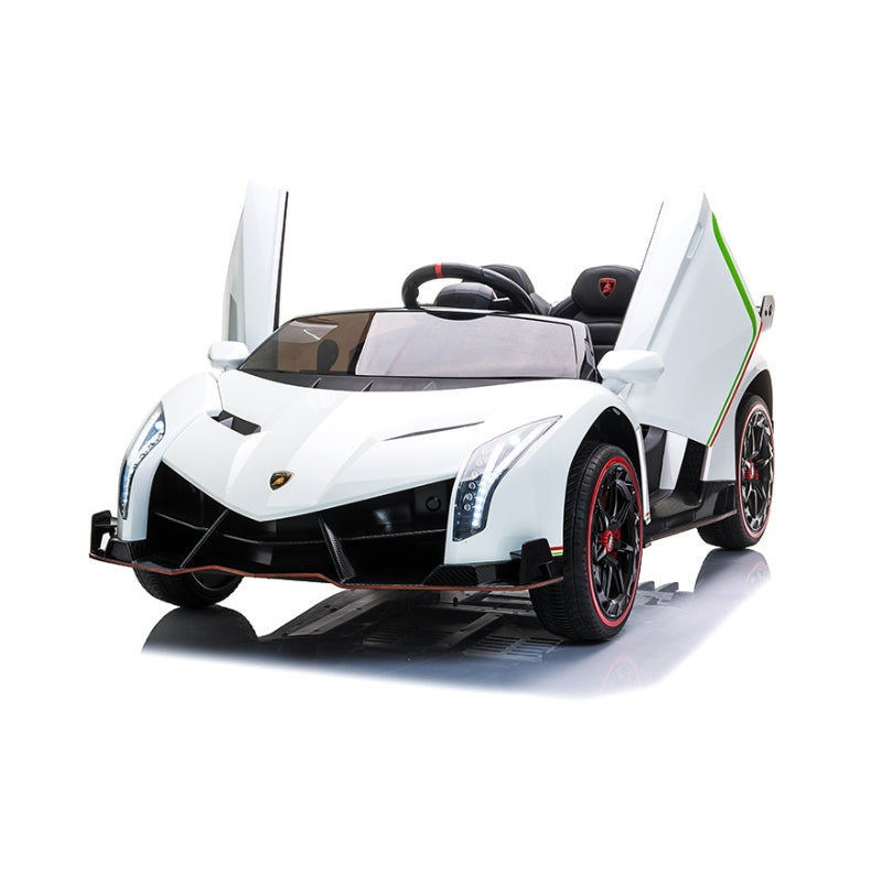 Licensed Lamborghini Veneno 12V Ride-On Car – White