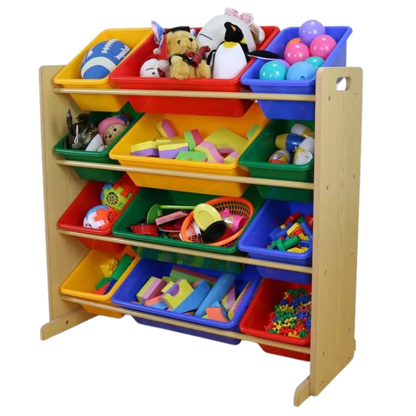 Aussie Baby Wooden 12-Compartment Toy Storage Rack