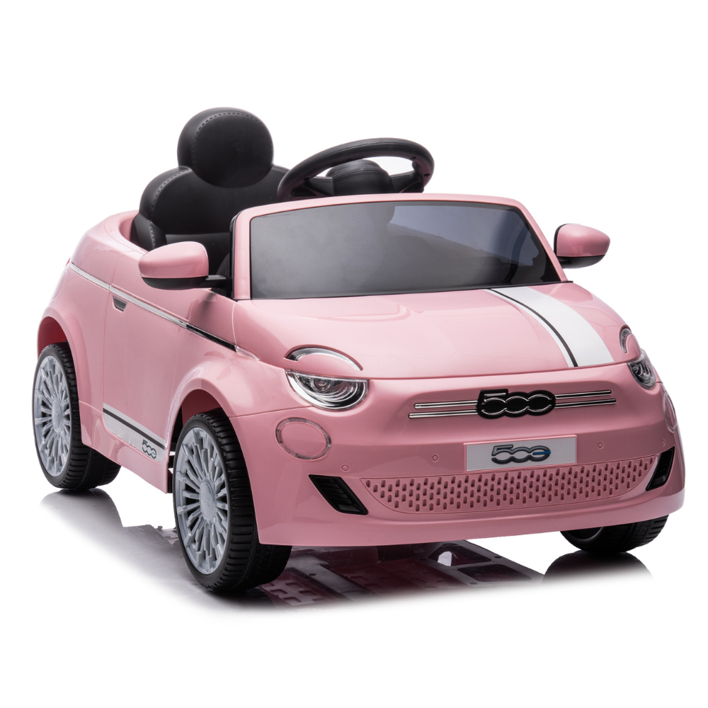 FIAT 500E 12V Kids Ride On Coupe - Pink