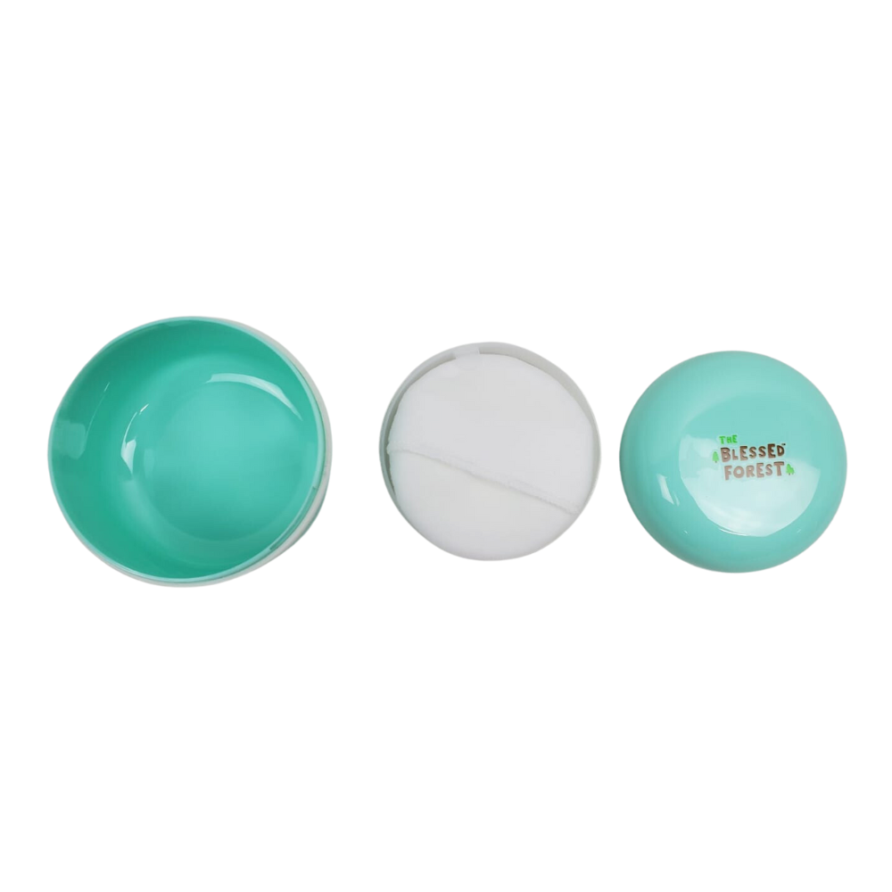 Happy Angel Baby Powder Puff Case - Teal