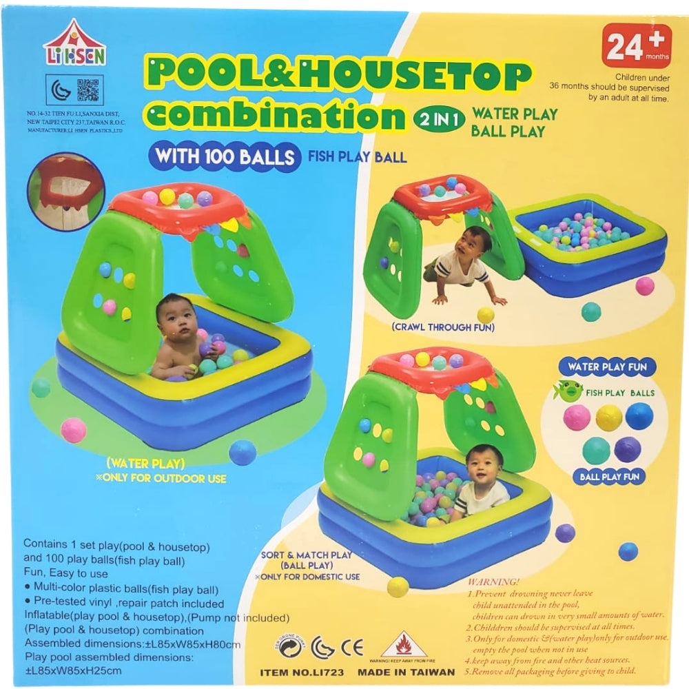 Ball Pit & House Top Ball House with 100 Balls Aussie Baby