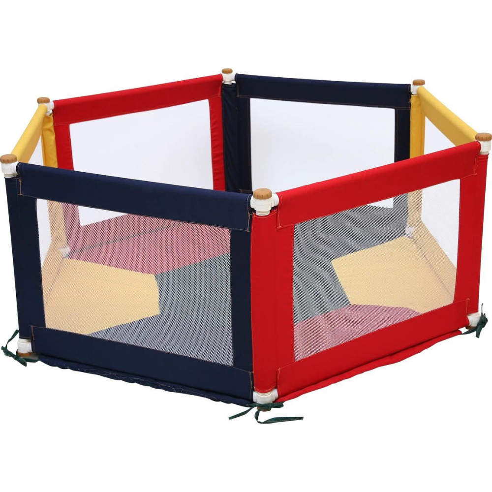 Tikk Tokk Pokano Fabric Hexagonal Playpen & Mat - Coloured