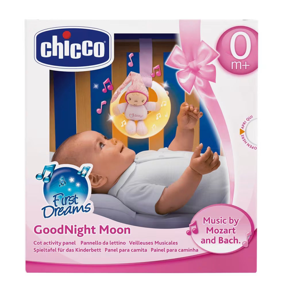 Chicco GoodNight Moon Night Light & Musical Cot Toy – Pink