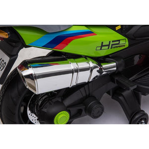 Kids Ride On Motorcycle Electric Battery Powered Leather Seat - Green - Aussie Baby