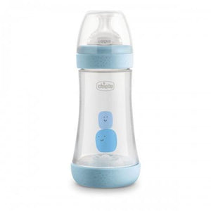 Chicco Perfect 5 Silicone Bottle Medium Flow (Blue) - 240mL - Aussie Baby