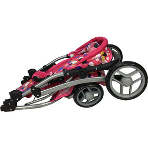 Deluxe Doll Pram with Carry Cot - Polka Dots - Aussie Baby