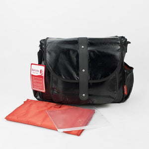 Bellotte Satchel Nappy Bag - Shiny Black - Aussie Baby