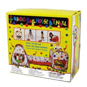Wonder Castle Play Tent Ball House and Tunnel with 200 Soft Balls - Aussie Baby