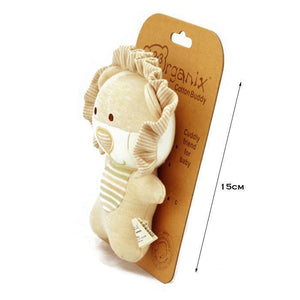 123 Grow Organix Cotton Buddy Squeaky Rattle - Lion - Aussie Baby