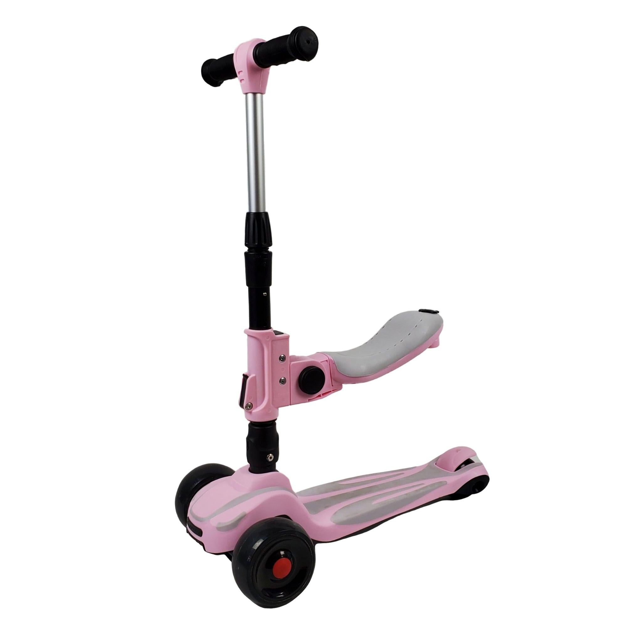 Super Max 2-in-1 Kids Foldable Scooter & Ride On - Pink - Aussie Baby