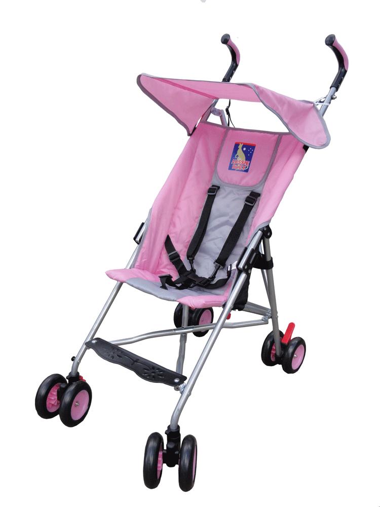Aussie Baby Quick & Easy Umbrella Fold Simple Stroller - Pink - Aussie Baby