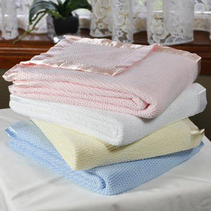 100% Cotton Yellow Cellular Baby Cot Blanket 120x150cm Gift Pack - Aussie Baby