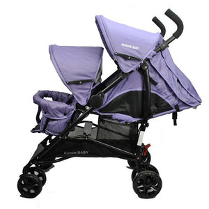 Aussie Baby Vitesse Deux Tandem Stroller - Purple - Aussie Baby