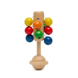 Wooden Rattle with Coloured Balls - Aussie Baby