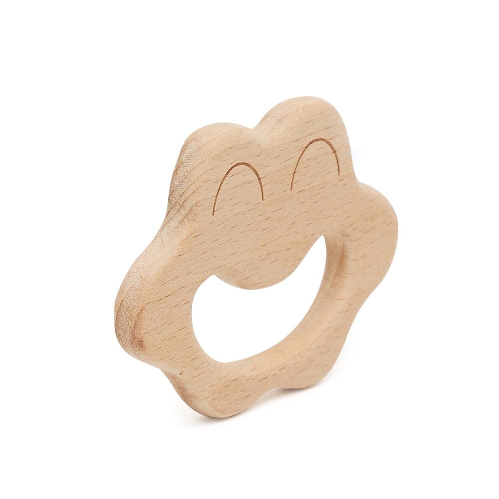 Wooden Smiley Face Teether - Aussie Baby