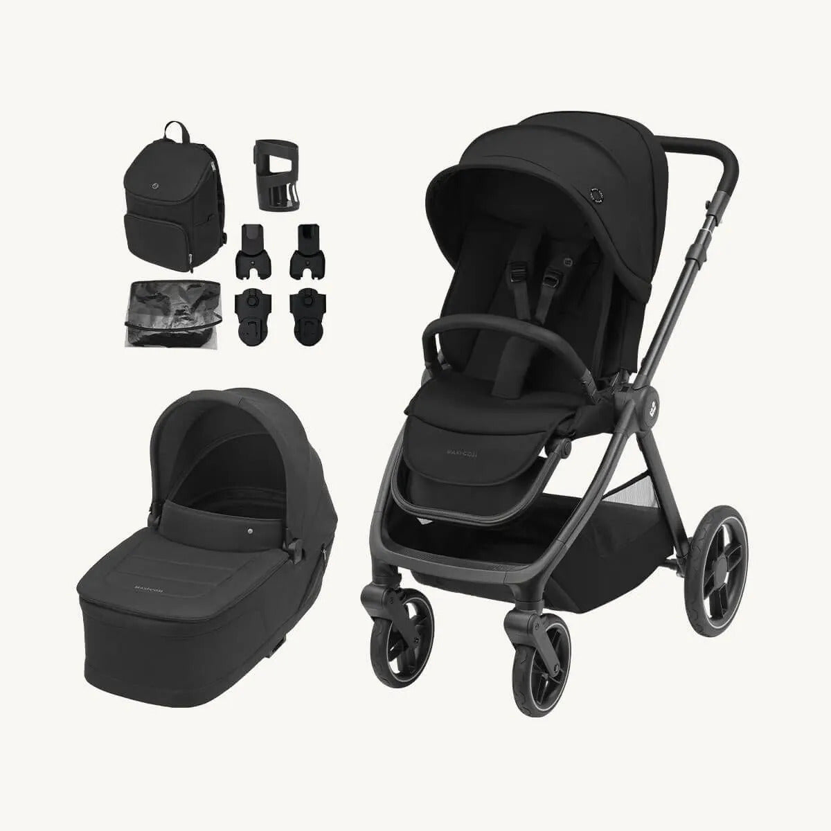 Maxi-Cosi Oxford Stroller & Sense Bassinet Bundle – Twillic Black