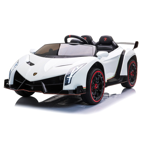 Licensed Lamborghini Veneno 12V Ride-On Car – White