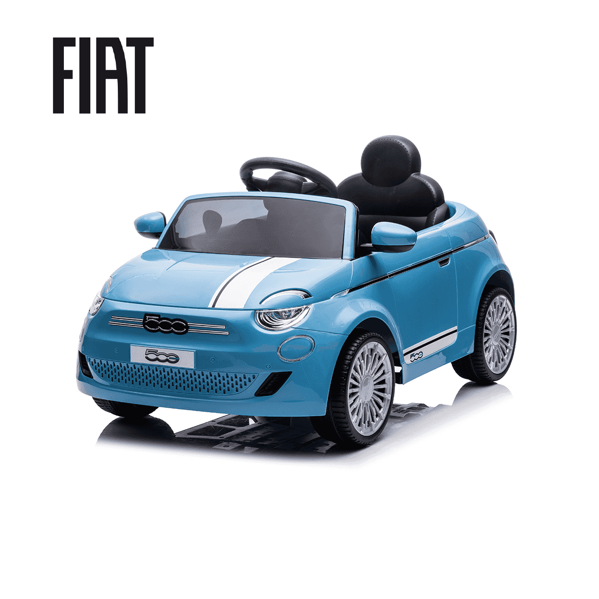 FIAT 500E 12V Kids Ride On Coupe - Blue