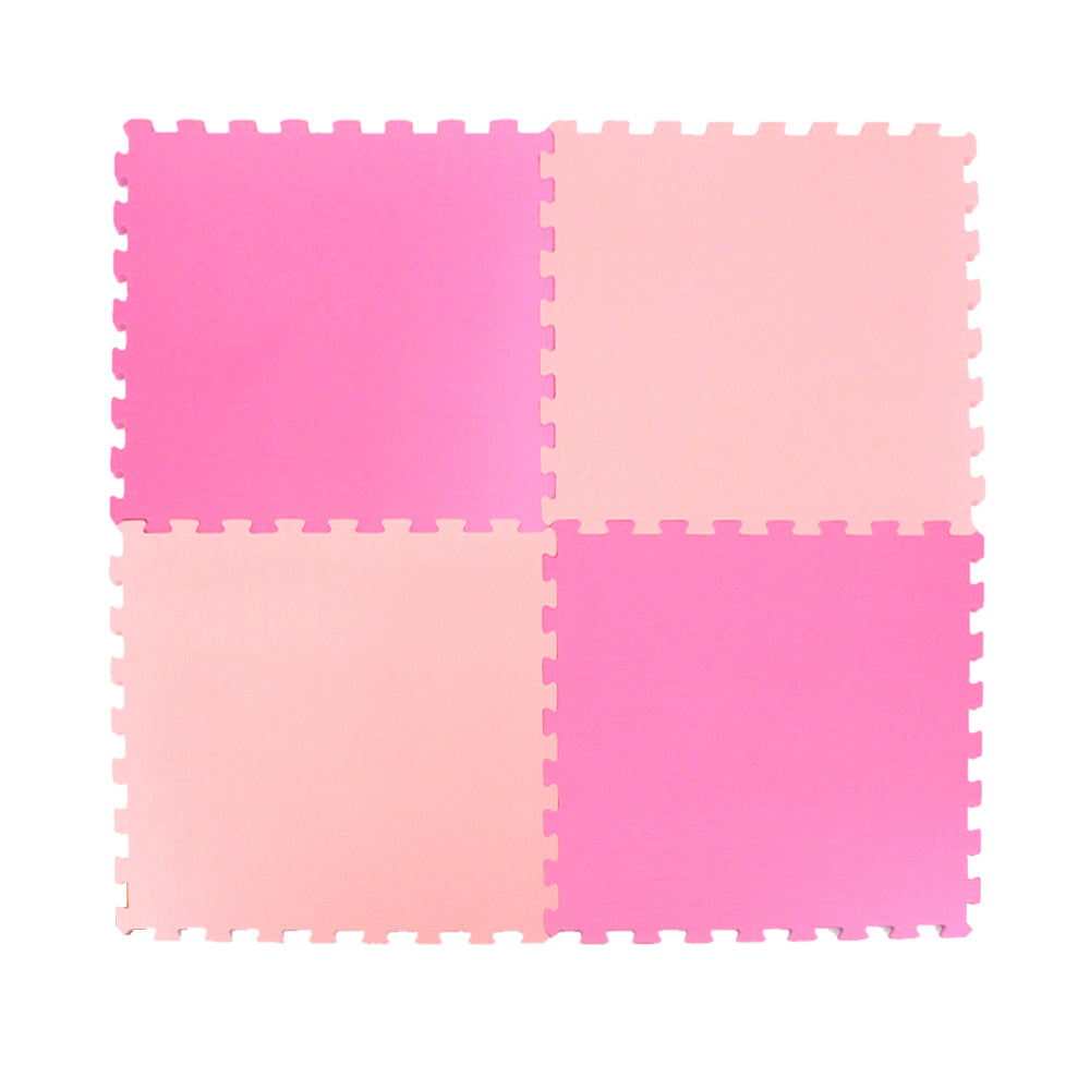 Plain Puzzle Floor Mats Pink 60x60cm 4 pcs