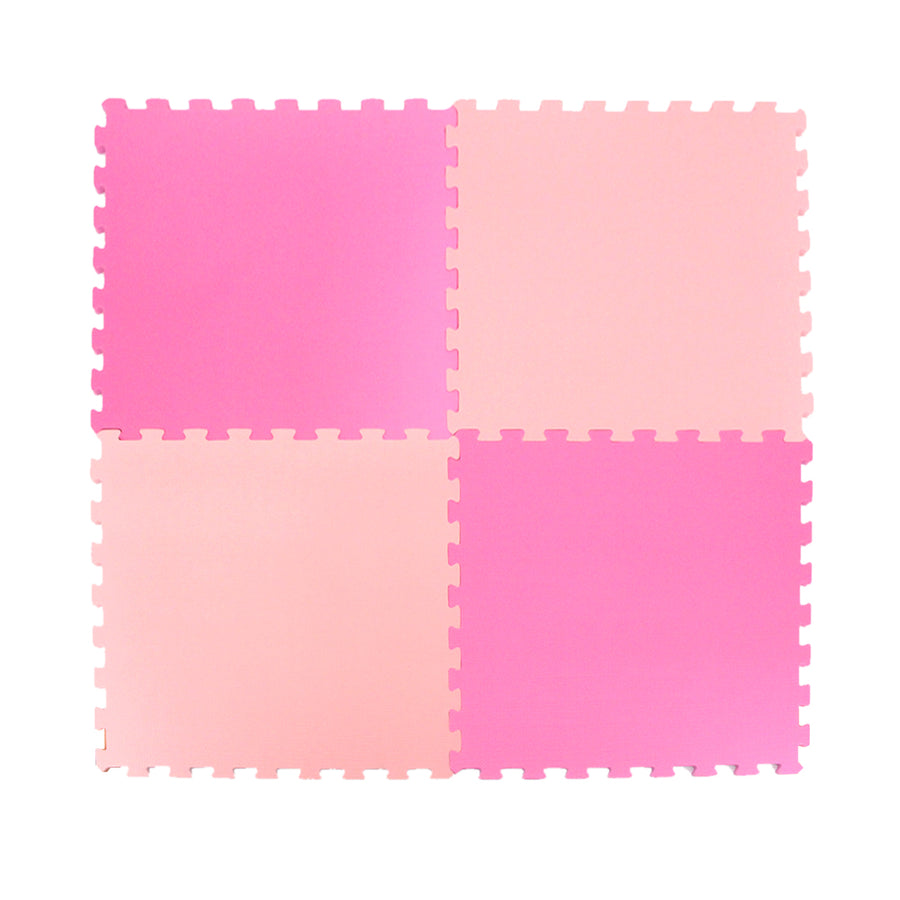 Plain Puzzle Floor Mats Pink 60x60cm 4 pcs