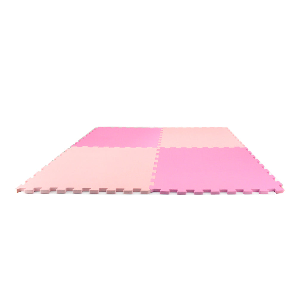 Plain Puzzle Floor Mats Pink 60x60cm 4 pcs