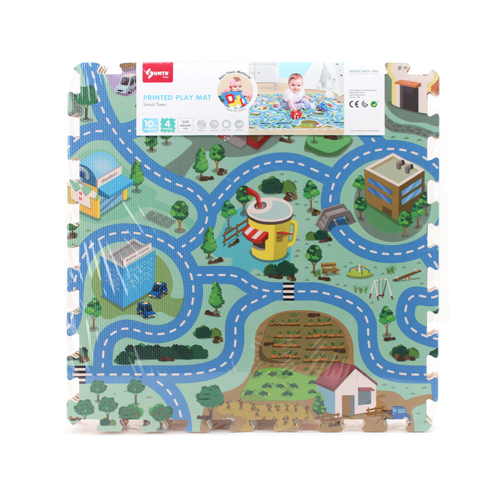 Printed Play Mat Small Town Puzzle Mat