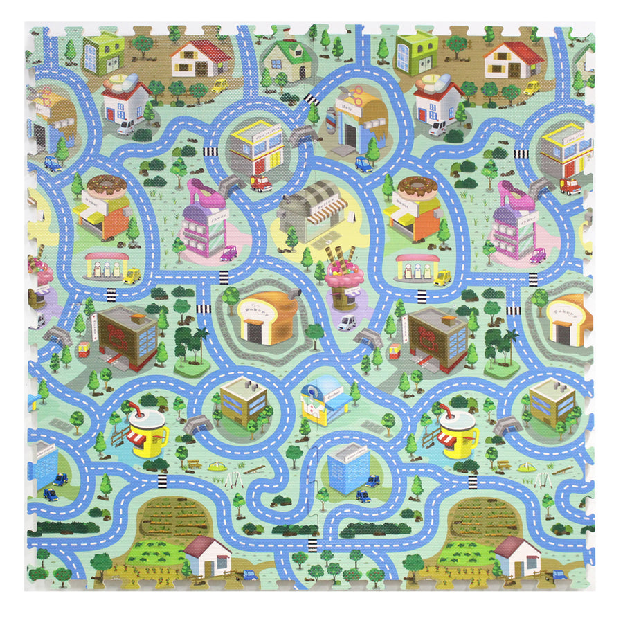 Printed Play Mat Small Town Puzzle Mat