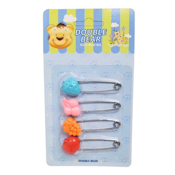 Baby Safety Pin 4 Pack Multicolour