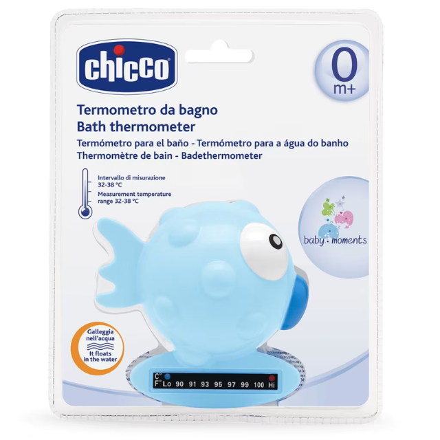 Chicco Nursing Bath Fish Thermometer Blue