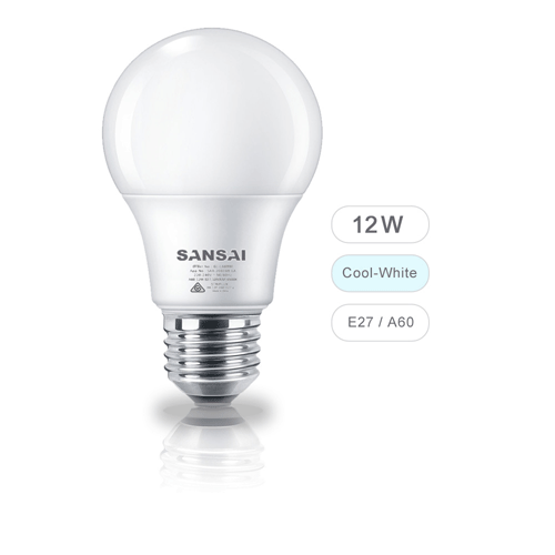 Sansai 12w E27 Led Bulb Light Lamp Globe Screw 6500k 1050 Lumens Cool White - White