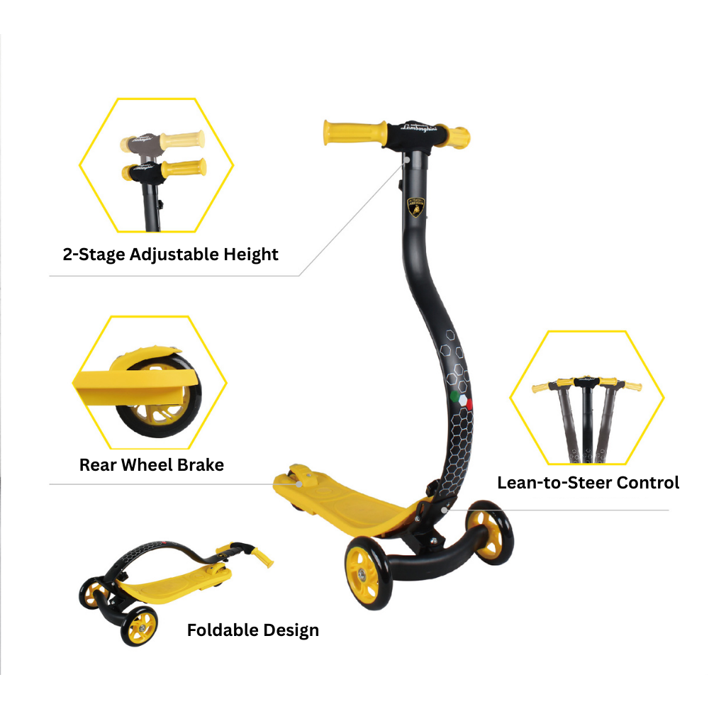 Official Licensed Automobili Lamborghini Kids Foldable Scooter