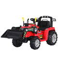 Kids 12V Electric Ride-on Bulldozer - Red