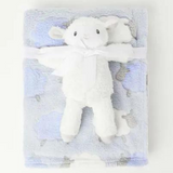Snugtime Coral Fleece Blanket with Toy - Blue