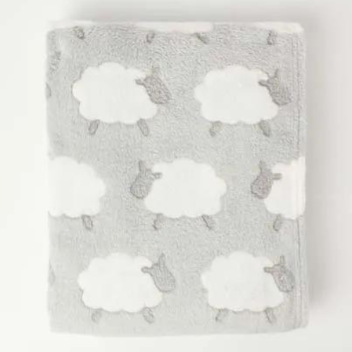 Snugtime Coral Fleece Blanket with Toy - Grey