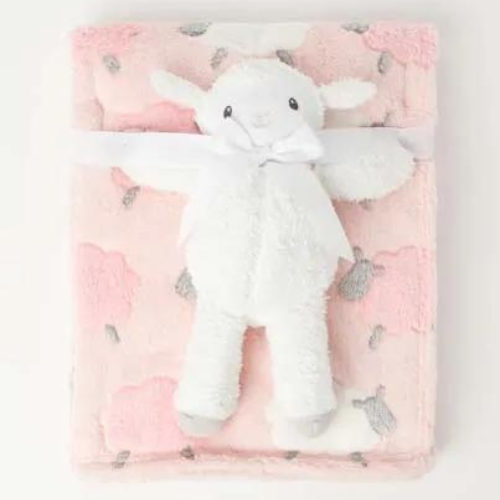 Snugtime Coral Fleece Blanket with Toy - Pink