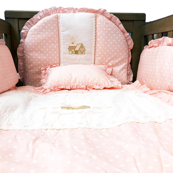 Aussie Baby Cot 6-Piece Bedding Set - Angel of Love - Pink