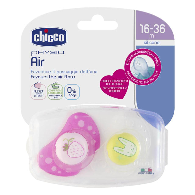 Chicco Physio Air Soother 16-36 Months 2 Pack - Girl