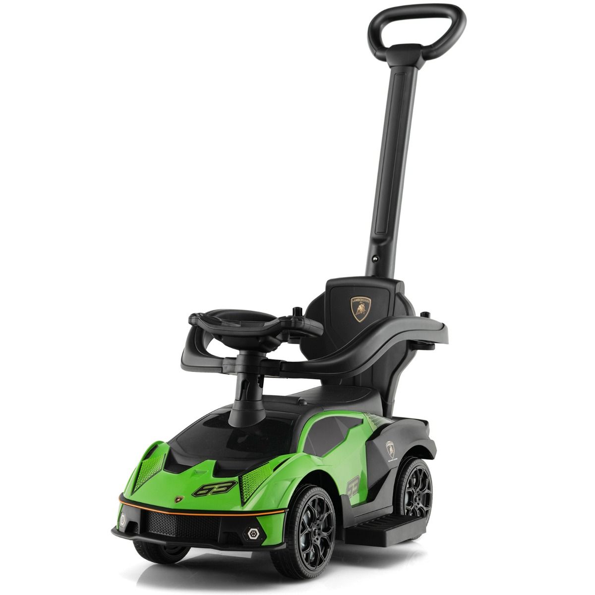 Licensed Lamborghini Essenza SCV12 Foot-to-Floor Ride On with Push Handle - Green