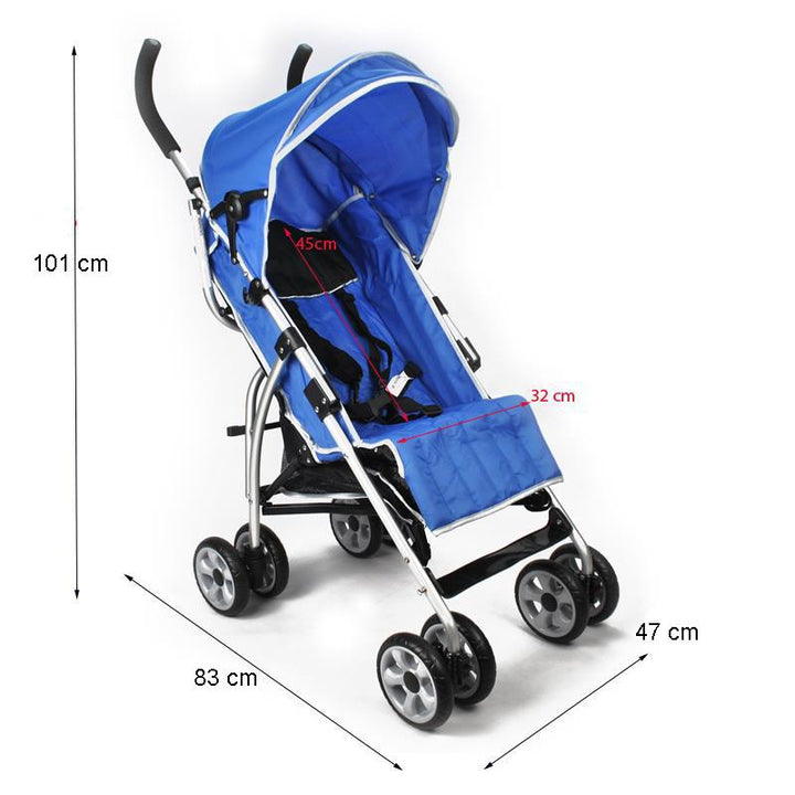 Aussie Baby Light Weight Two Position Layback Stroller - Blue - Aussie Baby