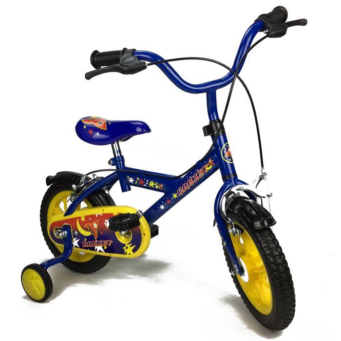 Rocket Blue 12 inch Boys Pavement Cycle Bicycle Bike with Training Whe ...