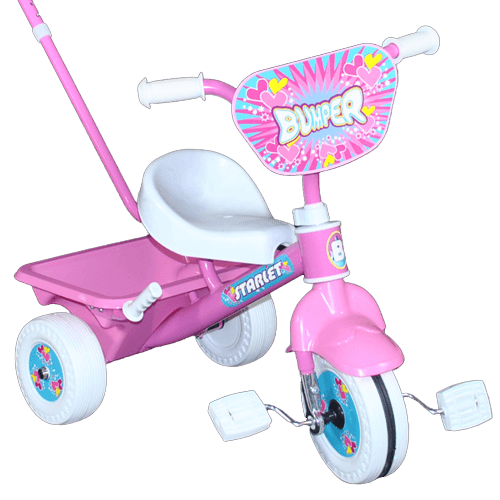Deluxe Learn 'n' Ride Pink Pedal Tricycle With Push Bar - Aussie Baby