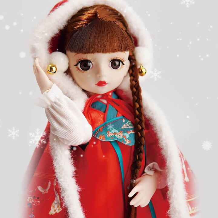 Little Kurhn Wang Xiao He Series BJD Doll - Winter Red Cape Cloak Style - Aussie Baby