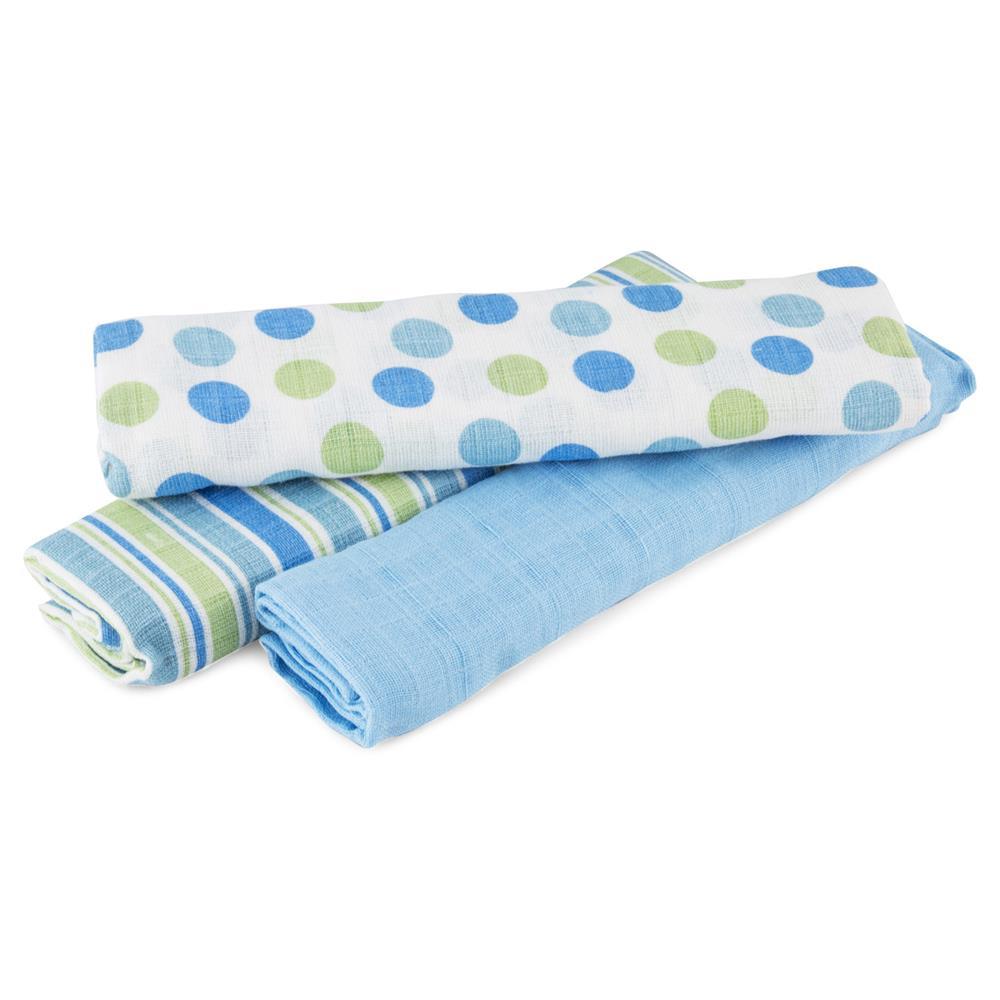 Big Softies Muslin Wraps 3-Pack Blue - Aussie Baby
