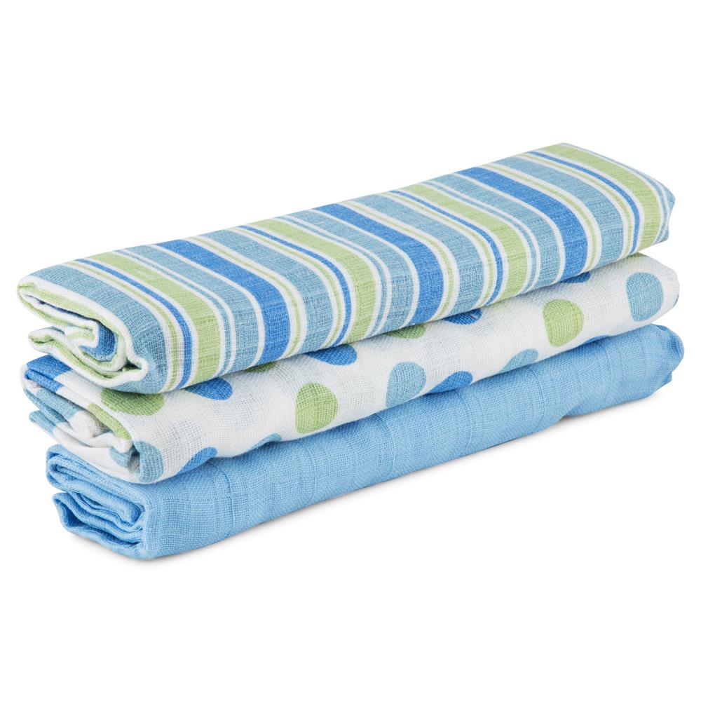 Big Softies Muslin Wraps 3-Pack Blue - Aussie Baby