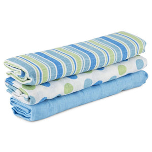 Big Softies Muslin Wraps 3-Pack Blue - Aussie Baby