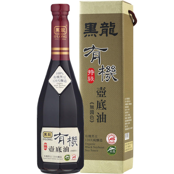 黑龍 有機壺底油 O'LONG Organic Black Soybean Soy Sauce (600mL) - Aussie Baby