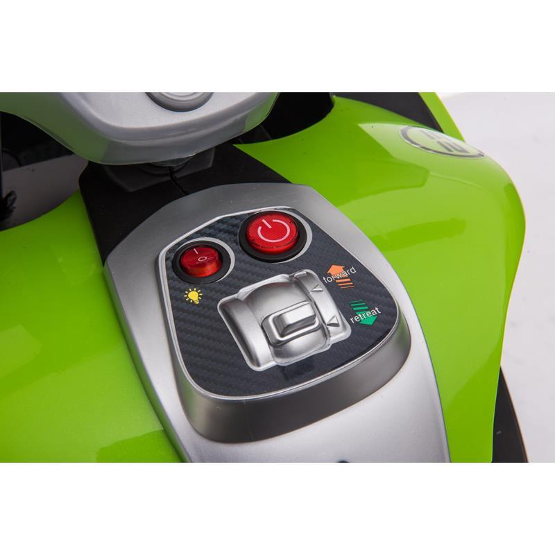 Kids Ride On Motorcycle Electric Battery Powered Leather Seat - Green - Aussie Baby