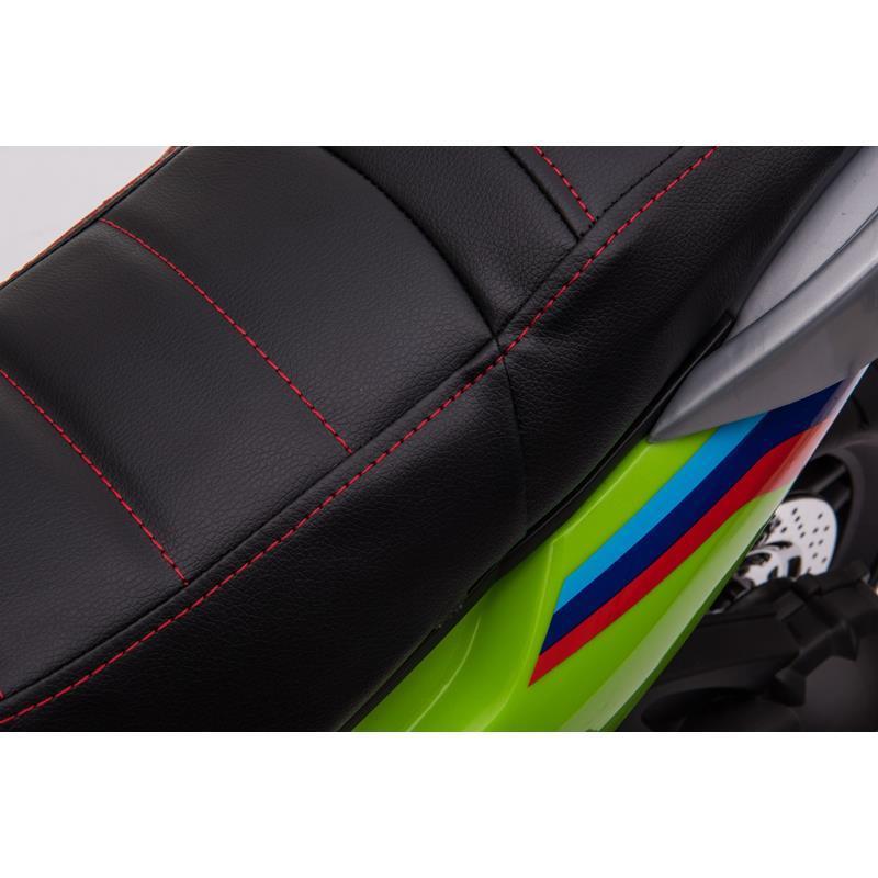 Kids Ride On Motorcycle Electric Battery Powered Leather Seat - Green - Aussie Baby