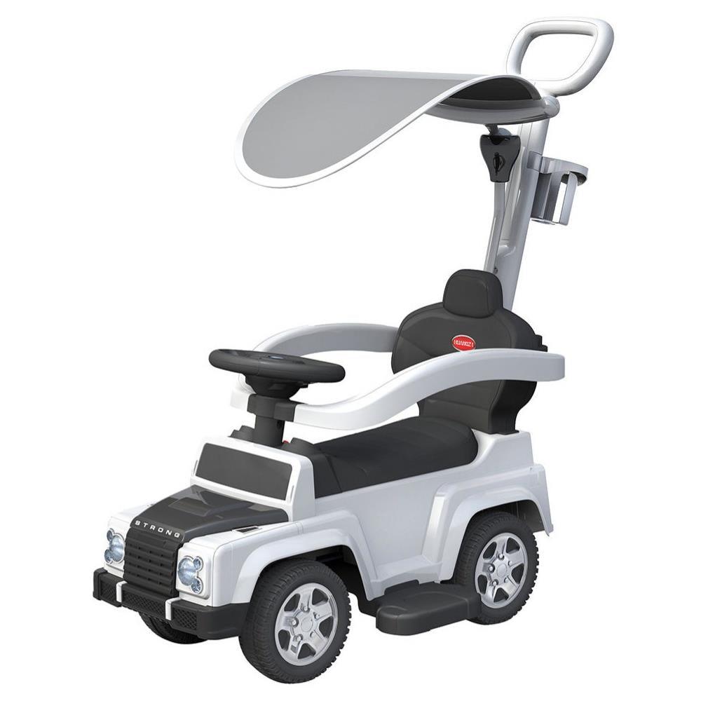 Kids Explorer Foot-to-Floor Ride On Car with Canopy - White - Aussie Baby